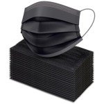 100 Pack Black Disposable 3-Ply Face Masks