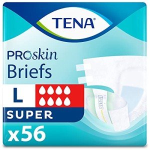 TENA Incontinence Adult Diapers, Maximum Absorbency, Disposable Briefs, ProSkin - Large - 56 ct