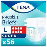 TENA Incontinence Adult Diapers, Maximum Absorbency, Disposable Briefs, ProSkin - Large - 56 ct