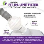 CPAP BiPAP Universal In-Line Filter - 3 Pack