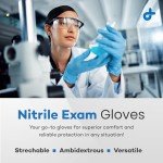 Sky Blue Nitrile Exam Gloves - Large, 100/Box