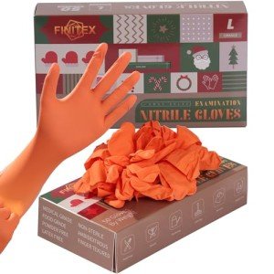Orange Nitrile Disposable Gloves - 50PCS Large