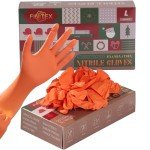 Orange Nitrile Disposable Gloves - 50PCS Large