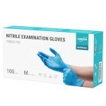 EUROPAPA Blue Nitrile Exam Gloves, Powder-Free, Medium