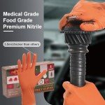Orange Nitrile Disposable Gloves - 50PCS Large
