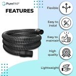 PurePap 72” Flexible CPAP Tubing - Black