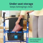 Medline Blue Steel Rollator Walker for Seniors