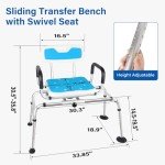 Adjustable Tub Transfer Bench with Swivel Seat