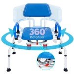 iLIVING Adjustable Rotating Shower Chair for Seniors
