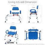 iLIVING Adjustable Rotating Shower Chair for Seniors