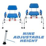 iLIVING Adjustable Rotating Shower Chair for Seniors