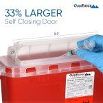 Transparent 5.4 Quart Sharps Container with Rotating Lid
