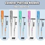Mixed Catheter Piercing Needles - 50 Pcs Set