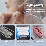 Mixed Stainless Steel Piercing Needles - 100pcs