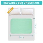 Washable Underpads, 36" x 54", 3 Pack - Heavy Absorbency Reusable Bedwetting Incontinence Pads for Kids, Adults, Elderly, and Pets - Waterproof Protective Pad for Bed, Couch, Sofa, Floor