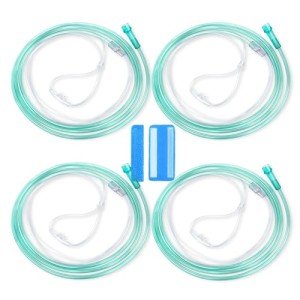 7ft Green Oxygen Nasal Cannulas - 4 Pack