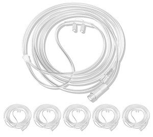 5 Pack Soft Nasal Oxygen Cannula, 7 Feet