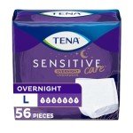Tena Incontinence Underwear for Women, Overnight Absorbency, Sensitive Care - Large - 56 Count