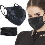 100 Pcs Black 3-Ply Disposable Face Masks