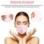 Wecolor 100 Pcs Pink Disposable 3 Ply Masks