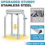 Adjustable Stainless Steel Shower Stool for Safety