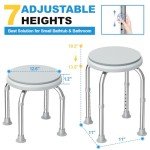 Adjustable Stainless Steel Shower Stool for Safety