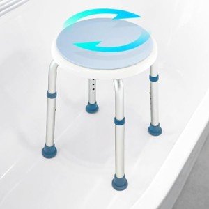 GreenChief Adjustable Rotating Shower Stool with Grab Bar