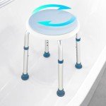 GreenChief Adjustable Rotating Shower Stool with Grab Bar