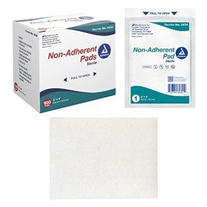 Dynarex Sterile Non-Adherent Wound Care Pads, 100 Count