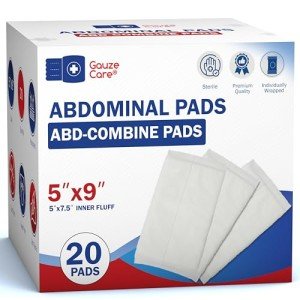 GauzeCare Sterile Abdominal Pads 5x9 Inch 20-Pack