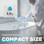 GreenChief Adjustable Rotating Shower Stool with Grab Bar