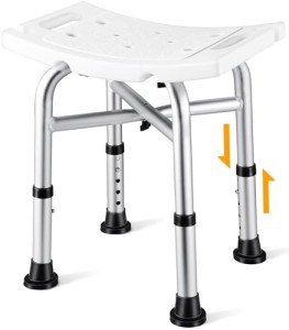 Hiqufet Shower Chair for Inside Shower(500lb), FSA/HSA Eligible 5 Height Adjustable Shower Stool, Shower Seats for Adults, 3-Minute Quick Assembly, Heavy Duty Shower Bench for Inside Shower to Sit on