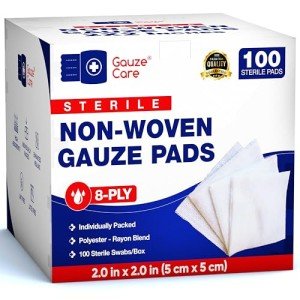 Sterile 2x2 Non-Woven Gauze Pads - 100 Pack