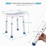 Adjustable Shower Stool with Loofah and Bag