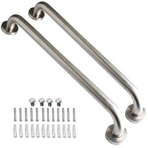 16-Inch Brushed Nickel Shower Grab Bar - 2 Pack