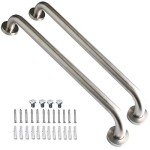 16-Inch Brushed Nickel Shower Grab Bar - 2 Pack