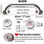 16-Inch Brushed Nickel Shower Grab Bar - 2 Pack