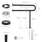Matte Black 31.3-Inch Toilet Grab Bar
