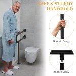 Matte Black 31.3-Inch Toilet Grab Bar