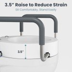 Raised Toilet Seat with Handles for Seniors