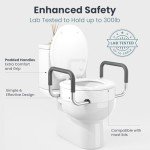 Raised Toilet Seat with Handles for Seniors