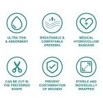 Hydrocolloid Adhesive Bandage Patches, Box of 10