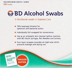 BD Alcohol Prep Swabs - Pack of 100