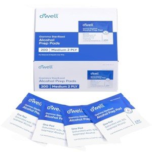 OWELL Sterile Alcohol Prep Pads, 200 Count