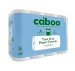 Caboo Eco-Friendly 2-Ply Paper Towels, 8 Rolls