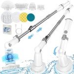 Cordless Electric Spin Scrubber with 8 Brush Heads