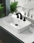 Black Widespread Bathroom Sink Faucet with Drain