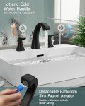 Black Widespread Bathroom Sink Faucet with Drain