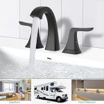 Black Widespread Bathroom Sink Faucet with Drain