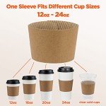 200 Pack Disposable Coffee Cup Sleeves – 12-24 oz